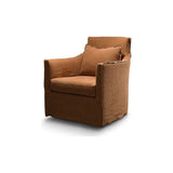 The Victoria Swivel Glider Chair by Verellen is bench-crafted with a sustainably harvested hardwood frame and comes standard with:  Soy based poly/down wrap seat construction Loose boxed seat cushion Knife edge top/notch bottom back pillow with inside out stitch detail Standard with inside out stitch detail and raw hemline Double needle stitch detail Continuous swivel and glider mechanism Standard upholstered base Can be slipcovered for an additional charge Can also be configured as a club chair