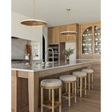 Introducing the Piatto Large Pendant, the perfect lighting piece for your kitchen island. Pair it with reeded cabinet detail, quartzite slab kitchen backsplash, quartzite kitchen counters, quarter sawn white oak cabinets, arched kitchen cabinets, and a plaster range hood for a cohesive look. Inspired by the Chris Loves Julia kitchen style, this pendant light is a must-have for any modern coastal-inspired home design in Nashville, Florida, or Utah.