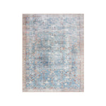 The Wynter Teal / Multi area rug showcases a one-of-a-kind vintage or antique area rug look power-loomed of 100% polyester. This rug brings in tones of blue, ivory, and pink. The rug is ideal for high traffic areas due to the rug's durability for living rooms, dining rooms, kitchens, hallways, and entryways.