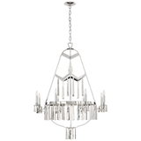 Classy meets whimsical with this Zachary Large Chandelier. Sure to be a statement piece for any foyer, living room, or other large area.
