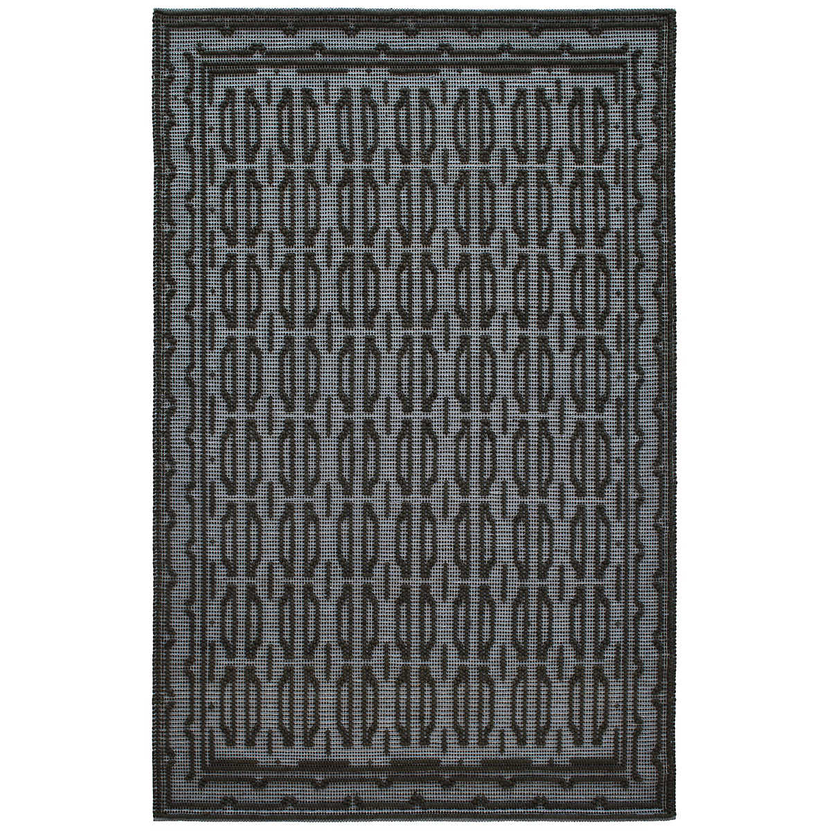 The Campbell Iron Rug relief pattern plays across a gently marled woven wool ground, accentuating the graphic dimension created by the different weaves. The central motif is repeated inversely to create a border around this sumptuous rug. Amethyst Home provides interior design services, furniture, rugs, and lighting in the Salt Lake City metro area.
