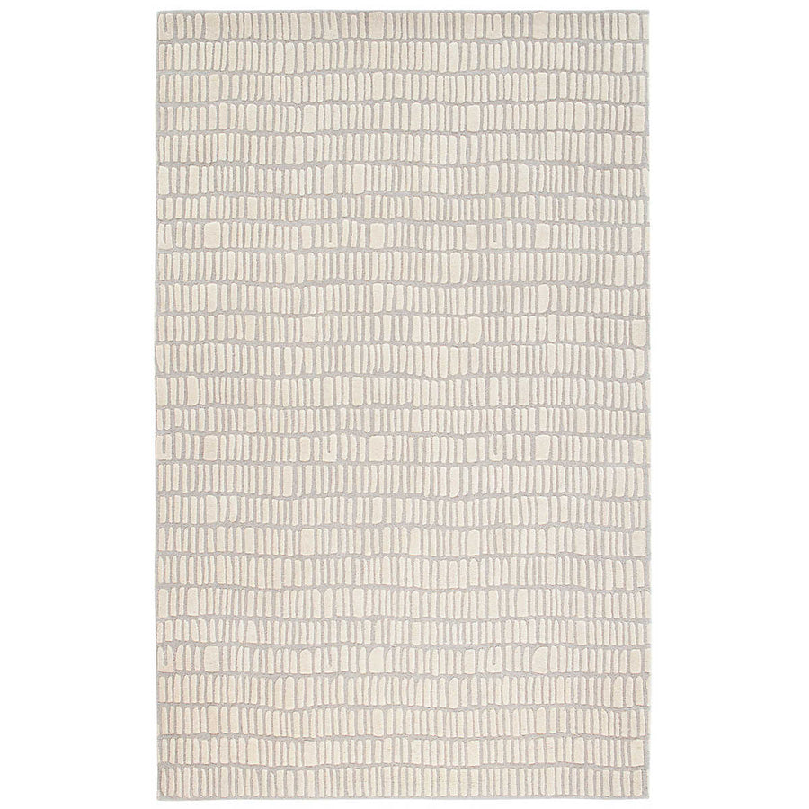 The Roark Ivory Rug design of this luxurious, plush wool rug conjures surfaces of ancient hand-laid rock walls. The contrast between stone and mortar is further represented by the meticulously tufted high and low levels of the velvety hand-sheared pile. Amethyst Home provides interior design services, furniture, rugs, and lighting in the Salt Lake City metro area.