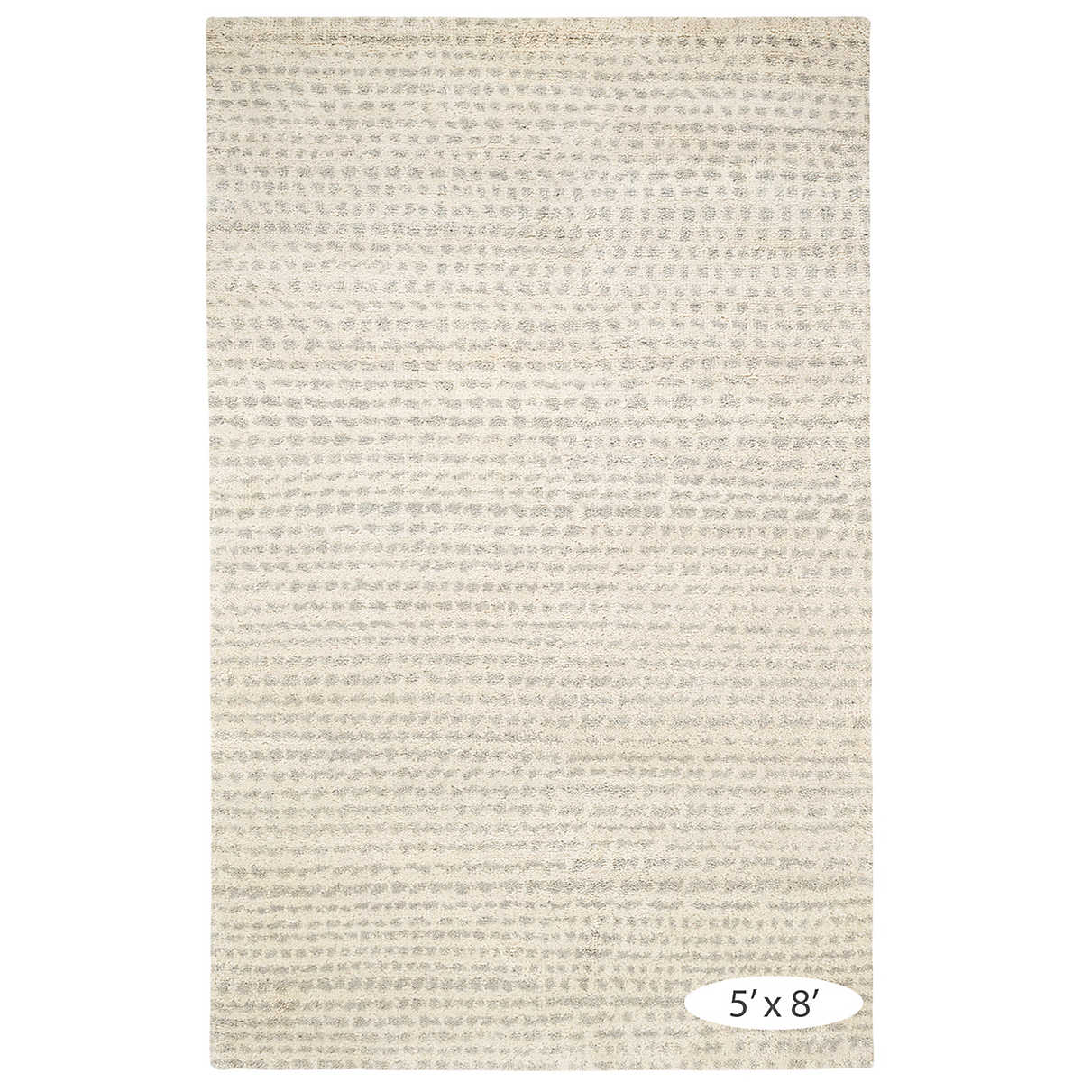 The Shepherd Plaster Rug deeply dense and cushy pile serves to highlight the beauty of the unbleached color variations of natural wool fleece. The random stippling of irregularly shaped splotches is a signature motif of Marie Flanigan, an award-winning interior designer. Amethyst Home provides interior design services, furniture, rugs, and lighting in the Miami metro area.