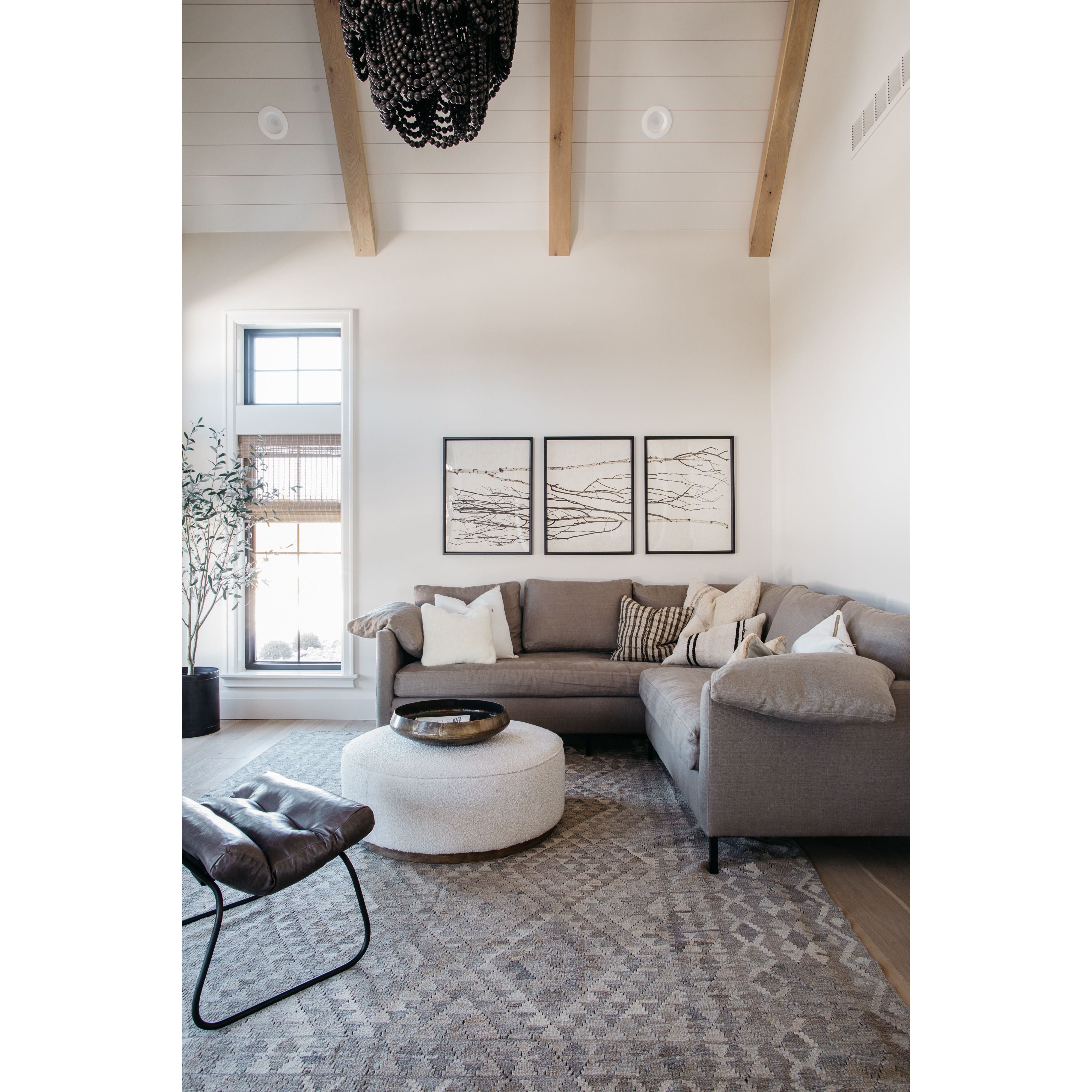 Each triptych of gorgeous birch branches is comprised of three panels with a black frame on natural paper. Where applicable, trilogies are signed on the corner so that they can be hung either vertically or horizontally. Orientation for signatures and hangers will follow the images on the left.  Framed size per panel: 24 x 31.5 Overall size*: 31.5 x 74 * Overall size includes three panels with one inch of spacing in between 