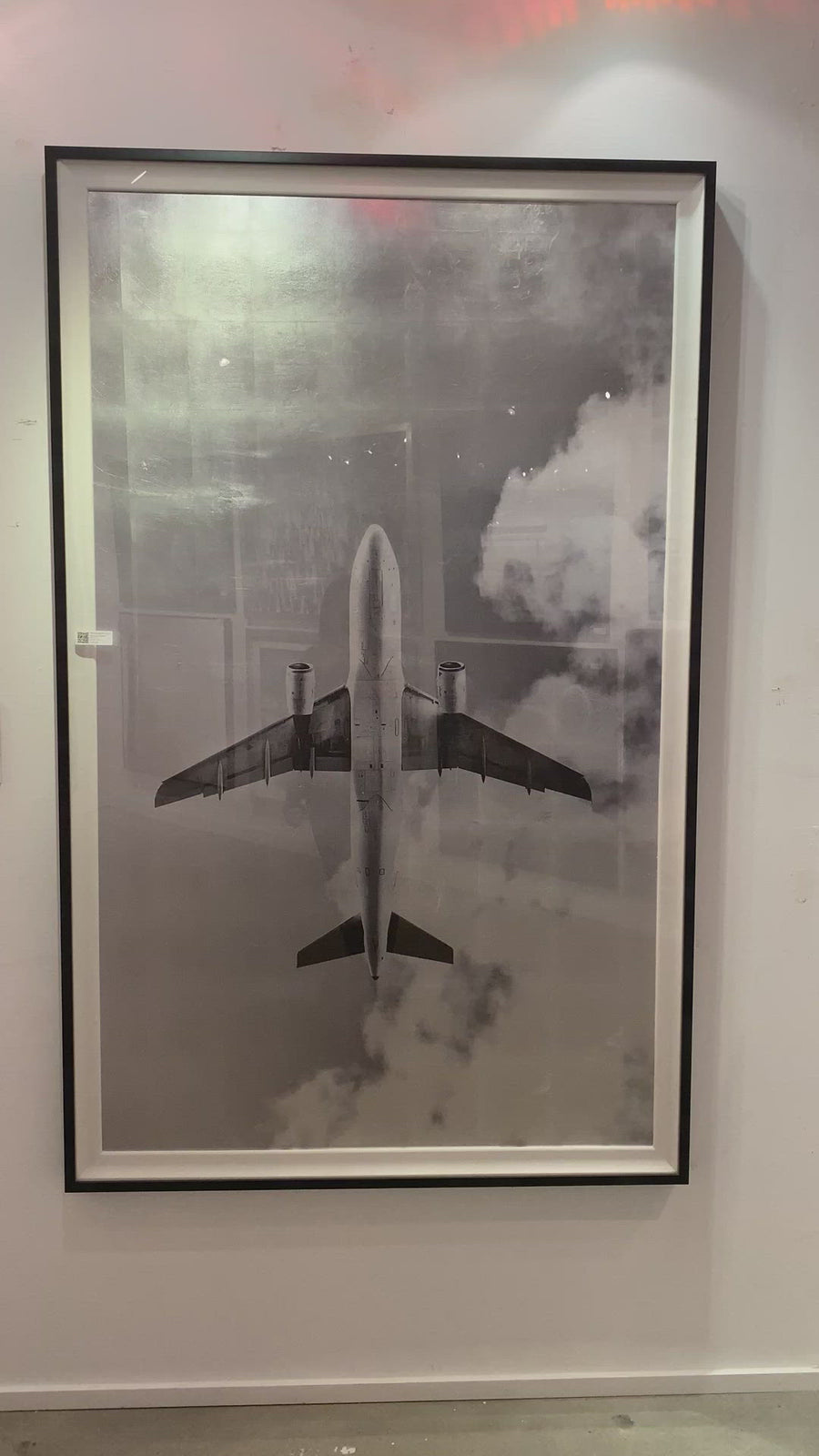 This Shimmering Airplane has us craving for travel. Hang in your office, bedroom, or area to elevate the space.   Size: 44" x 72" Medium: Silver Leafed Paper Specialty: Giclee on Hand Applied Silver Leaf  Each piece is made just for you! Please allow 6-8 weeks for production and delivery.