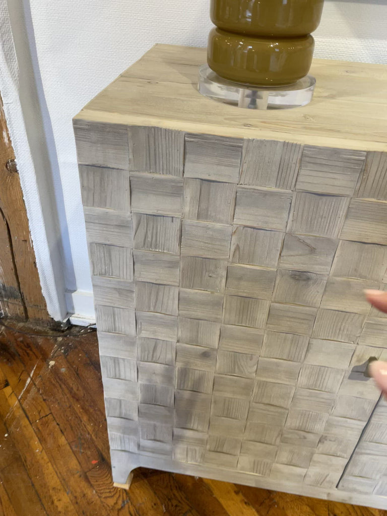 We love the weave pattern found on the doors of this Rowell 4 Door Sideboard. The doors open to three shelves -- the ultimate storage for all your extra dishes and heirlooms. 