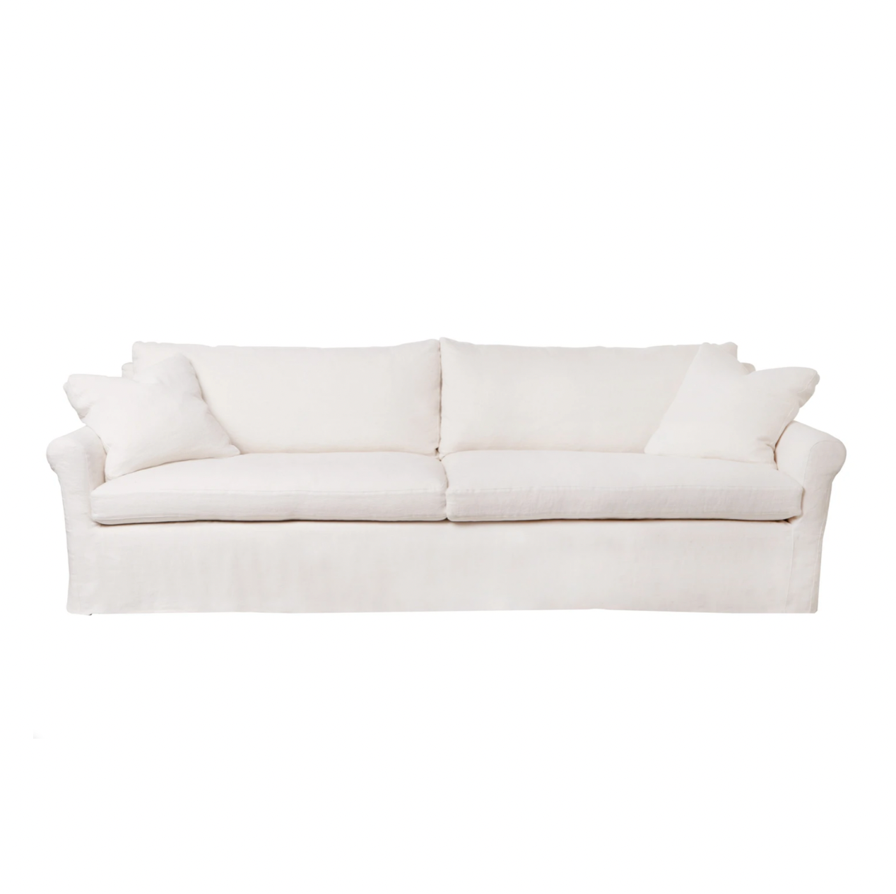 This is not your traditional roll-arm sofa. The Beverly Sofa from Cisco Brothers has a scaled-down roll arm for a more subtle style, allowing it to fit comfortably with any living room ensemble. Shown in fabric Brevard Ivory.  All pieces are priced with a feather cloud package unless otherwise noted.   Overall dimensions: 96"w x 41"d x 32"h