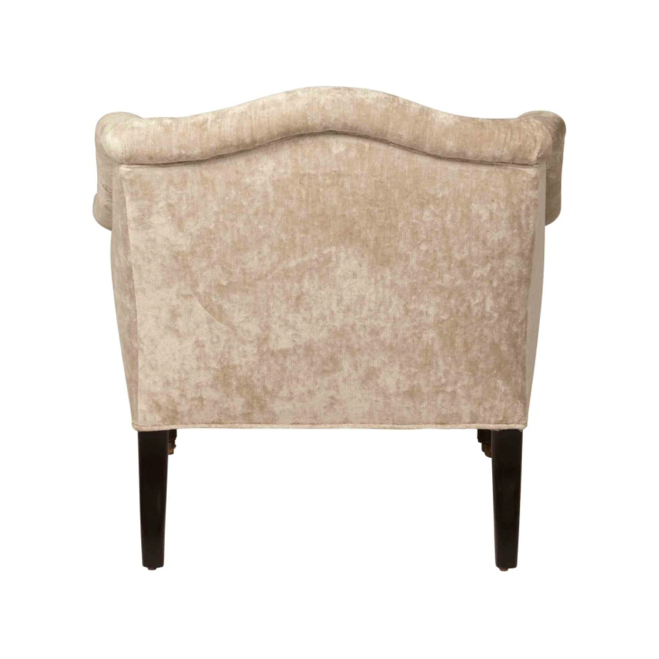 The Bog Chair by Cisco Home has a mid century modern feel, with a modish silhouette softened by gentle curves. The subtly sloping arm detail add an inviting accent, making the Bog the perfect spot to perch with a book or a cup of tea.  Overall: 32"w x 32"d x 30"h