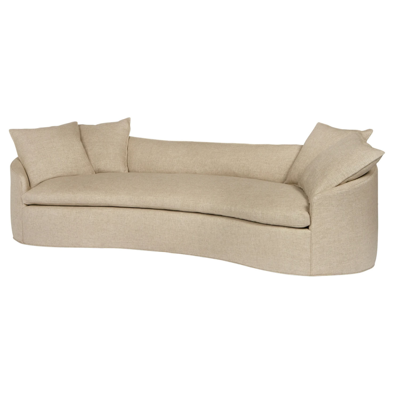 We love the unique, modern shape of this Grace 108" Sofa by Cisco Home. With the bench seat and curve shape, this will elevate your living space for years to come!   Overall: 108"w x 40"d x 28"h