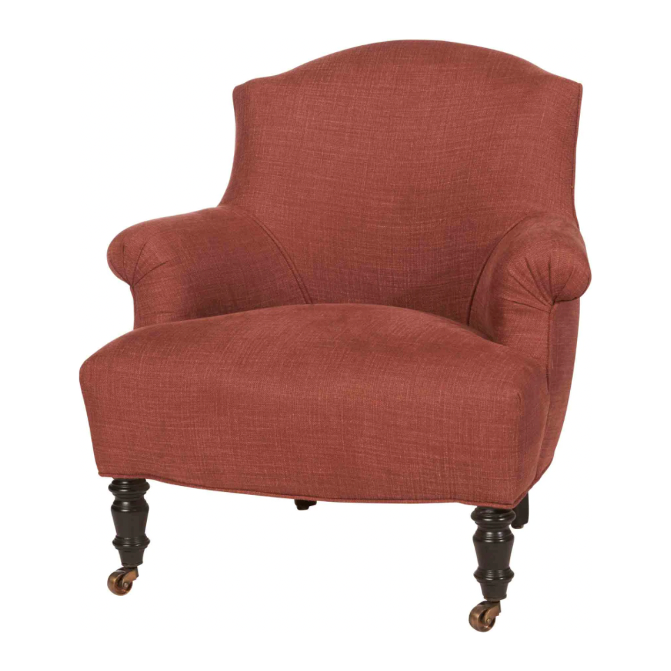 This JD Baronet Chair by Cisco Home features a tight seat and back with exposed legs. A comfortable, stylish piece to add to your living room, office, or other space!   Overall: 26"w x 25"d x 28"h