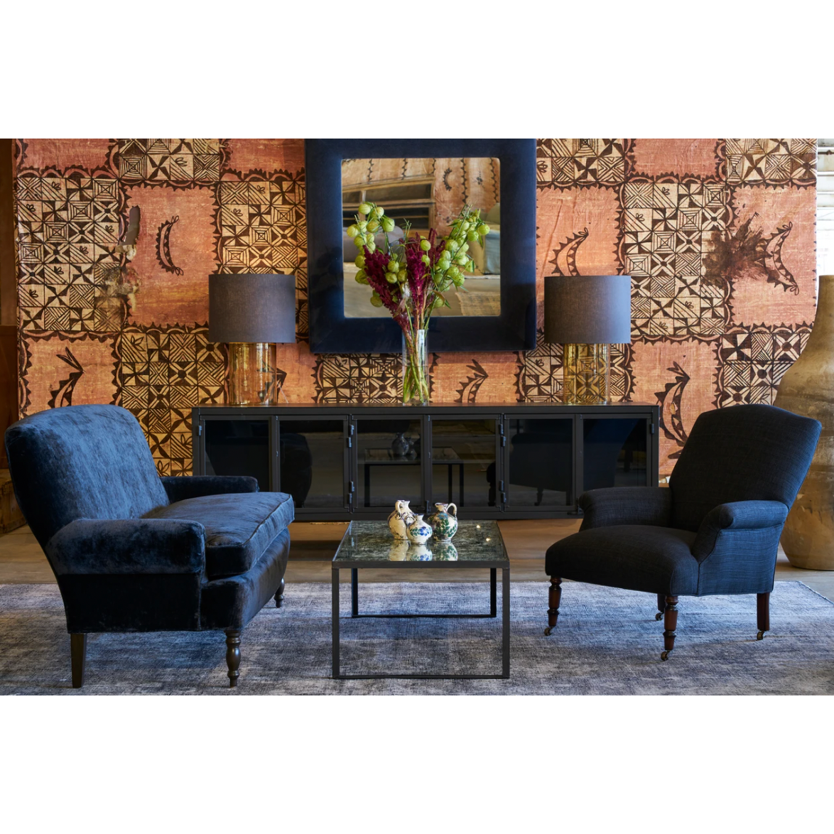 We love the deep seat and rolled arms of this JD Fritillaria Chair by Cisco Home. Pair two next your fire place or in your office and have a place for conversation for years to come!  Overall: 32"w x 34"d x 37"h