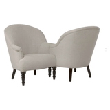 Elevate your conversation experience with this JD Tete-A-Tete Chair by Cisco Home. The unique shape and clean look will complete the space of any living room, office, or other space!  Overall: 50"w x 28"d x 34"h