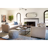 A sleek update on a living room staple, the Kenso Upholstered 84" Sofa by Cisco Home perfectly blends modern and traditional styles. It strikes a boxy silhouette, softened by the tufted back and inviting bench seating. It’s tapered button leg style rounds out the design.  Overall: 84"w x 35"d x 29"h