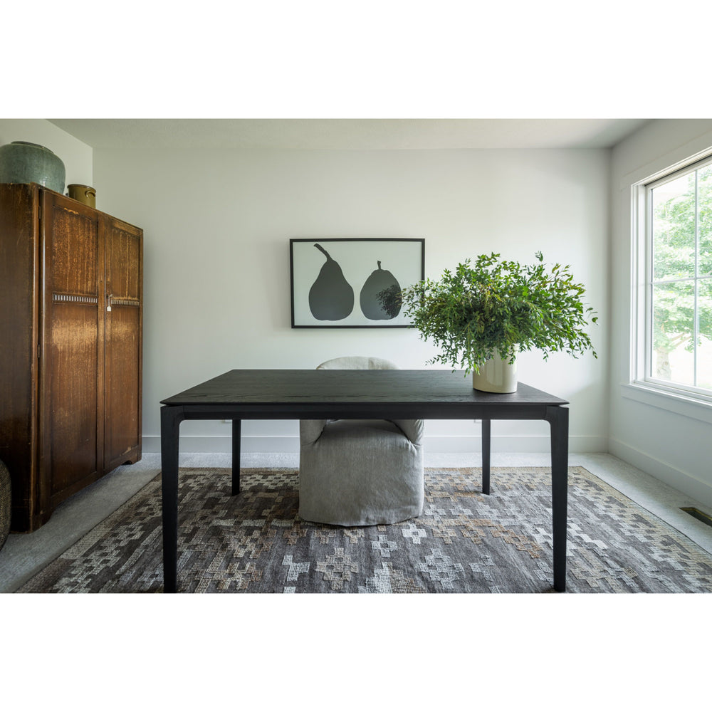 Heather Twill Stone Dining Chair with Casters