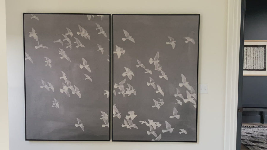 We love the mood of our Flight 2 gallery wrapped raw canvas. Match this with Flight 1 to complete the look!   Size: 40.25"w x 60.25"h Medium: UPS