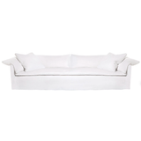 This cozy Donato Sofa from Cisco Brothers is our favorite!  As shown slipcovered in Mariet White 100% linen fabric.  97"w x 32"h x 41"d Seat Space: 85"w x 24"d x 16"h