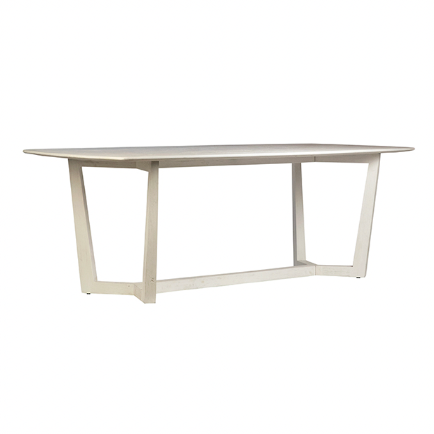 We love the airy base of this Caesar Dining Table - White. Made of teak wood, this is a sturdy table to add to any dining room or kitchen area.  Teak wood Antique white finish