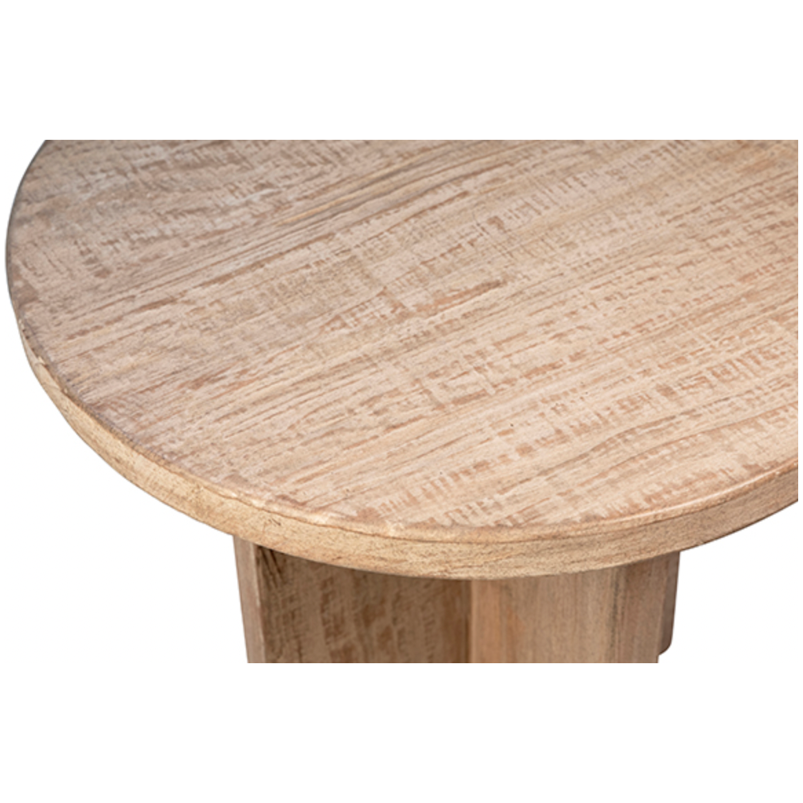 We love the unique base of this Harley End Table. Made from reclaimed pine with a slight white wash, this brings a rustic appeal to modern spaces.  Reclaimed Pine Natural Sealed Finish with Slight White Wash