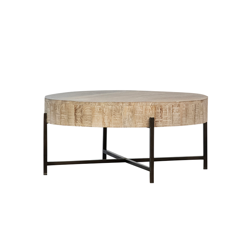 We love the combined materials of this Sison Round Coffee Table. Style with your favorite candle or tray to complete the look for any living room or lounge area. 