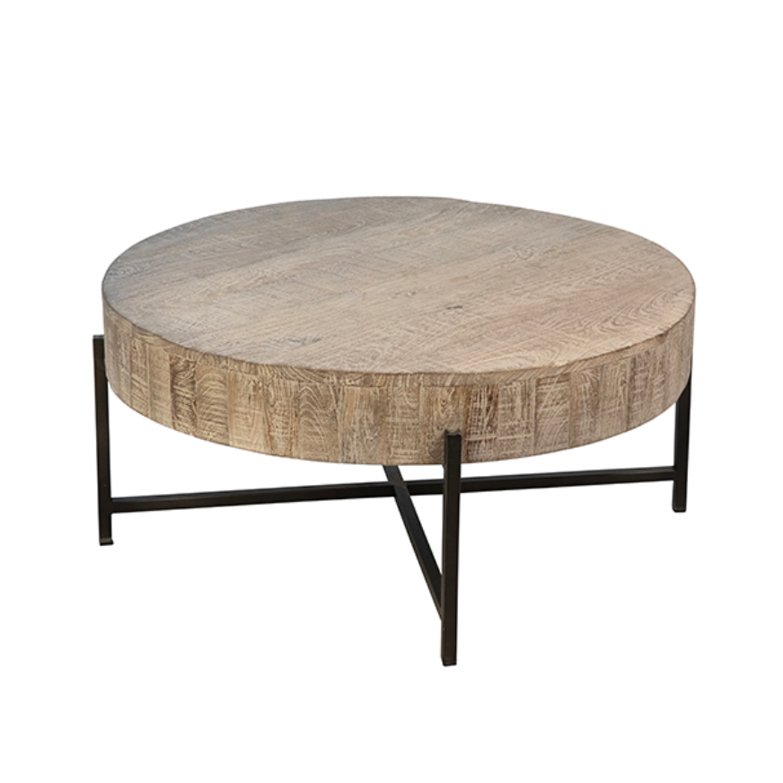 We love the combined materials of this Sison Round Coffee Table. Style with your favorite candle or tray to complete the look for any living room or lounge area. 