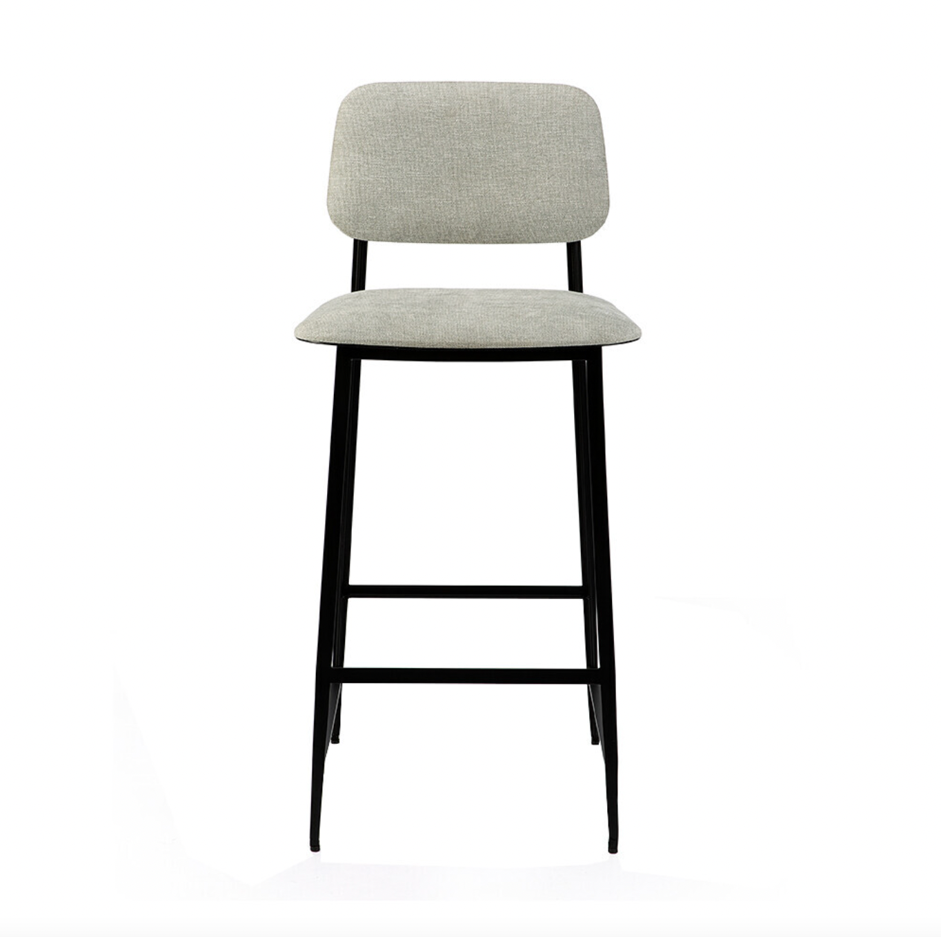 We love the thin, black metal frame paired with the light grey upholstery of this DC Counter Stool - Light Grey. Designed by Djordje Cukanovic, these brings a sleek, modern look to any kitchen or bar area.  Dimensions: 17"w x 19"d x 37.5"h 