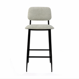 We love the thin, black metal frame paired with the light grey upholstery of this DC Counter Stool - Light Grey. Designed by Djordje Cukanovic, these brings a sleek, modern look to any kitchen or bar area.  Dimensions: 17"w x 19"d x 37.5"h 