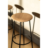 The Baretto bar stool, designed by Sascha Sartory, is lightweight in appearance, but solid in composition. We love that it features a slightly curved seat, which resembles a pillow, and it would make a comfy addition to any bar, kitchen or island!  Dimensions: 18.5"w x 18.5"d x 30"h  Seat Height: 30"  Material: Oak, 100% solid wood Finish: Varnished]