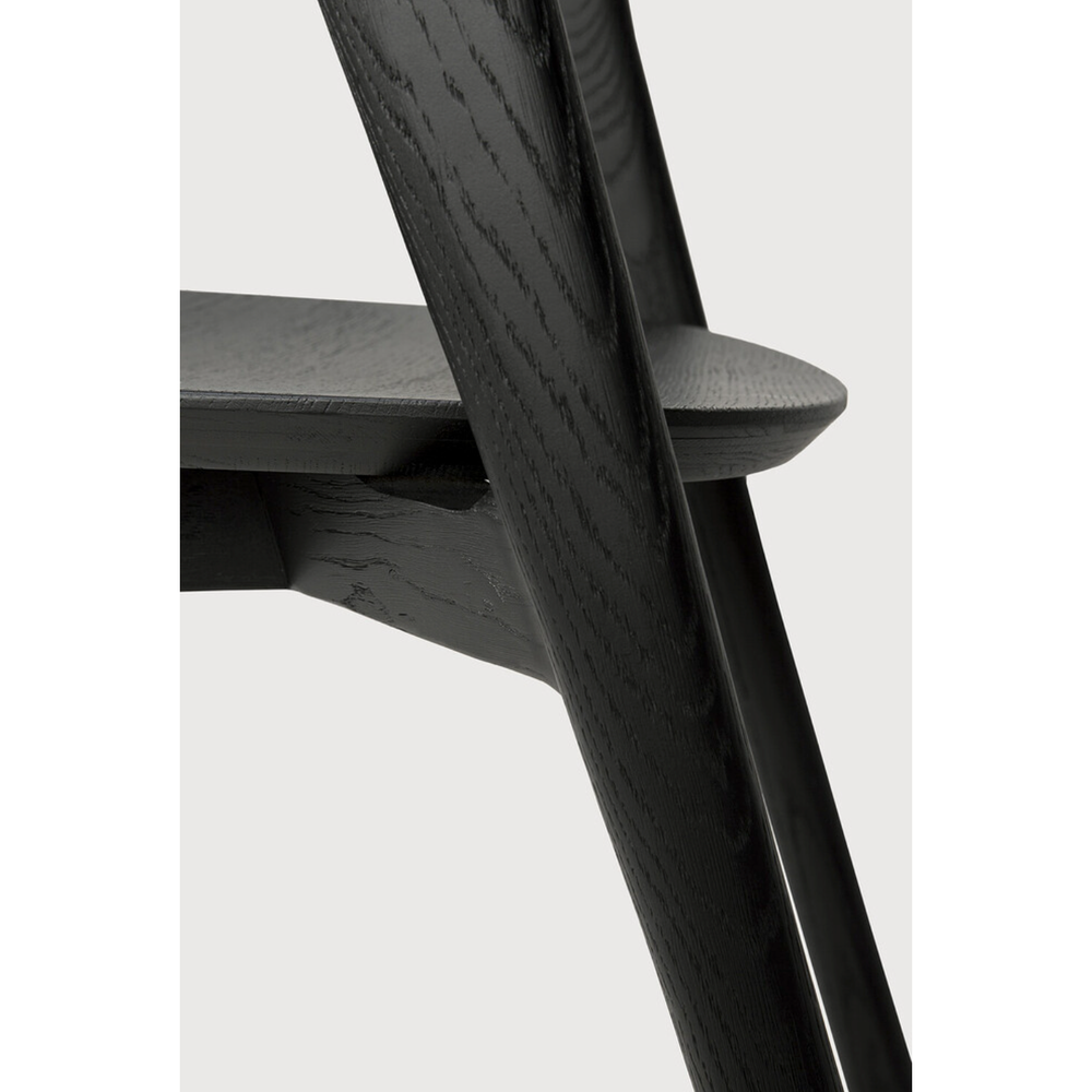 Featuring Oak Bok Dining Chair - Black by Ethnicraft at Amethyst Home. This Oak Bok Dining Chair features an airy shape with rock-solid construction,  making this piece a timeless and remarkable design to enjoy for years to come. Pair with a dining table or stand-alone against a wall, hallway, or end of the bed! Designed by Alain can Havre
Dimensions: 20.  Amethyst Home provides interior design, new home construction design consulting, vintage area rugs, and lighting in the Los Angeles metro area.