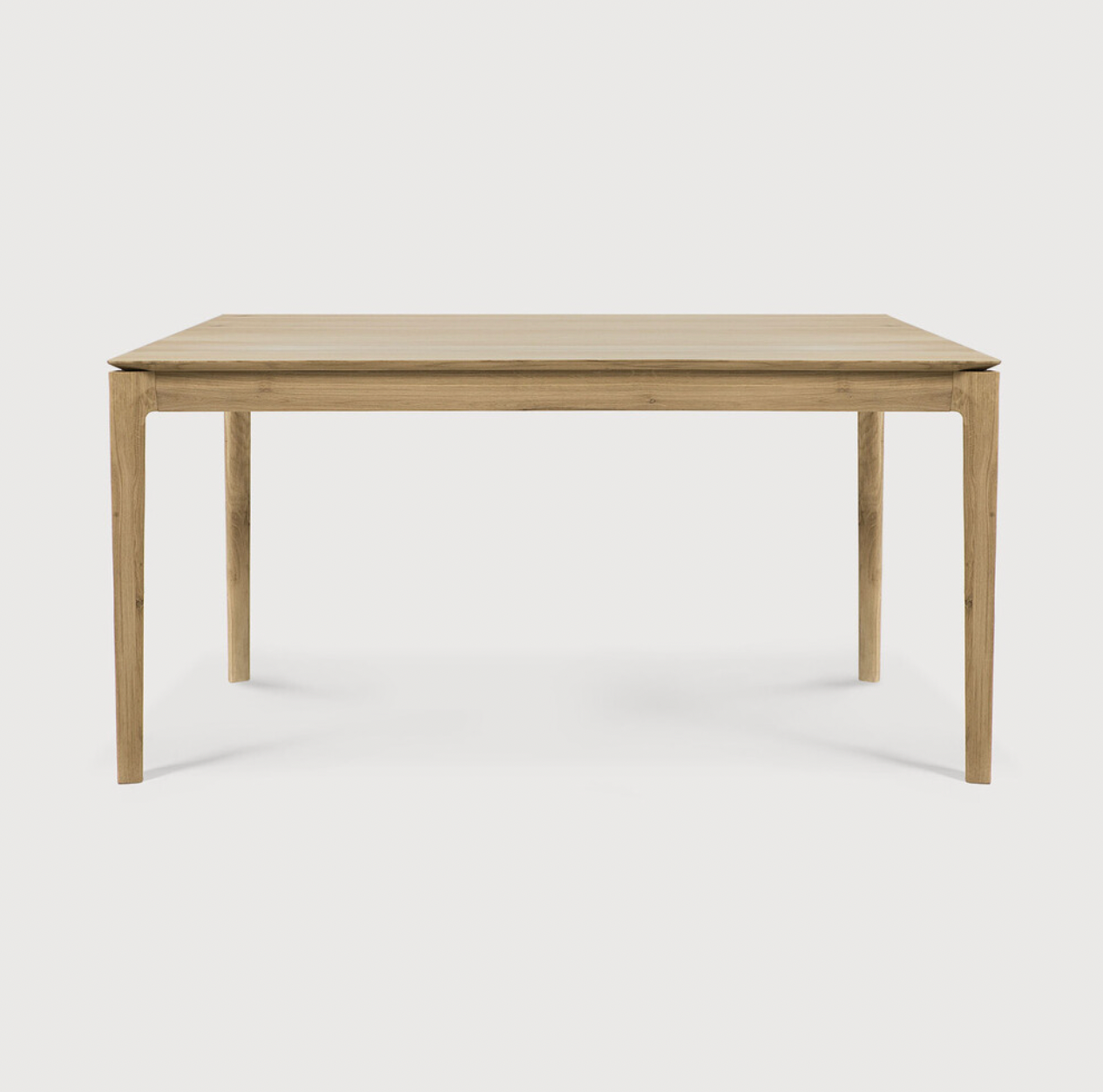 The airy shape yet rock solid construction make this Oak Bok Dining Table a timeless and remarkable design to enjoy for years to come. Available in many sizes, this can fit any dining room or kitchen area.   Material: Oak, 100% Solid Wood Finish: Oiled