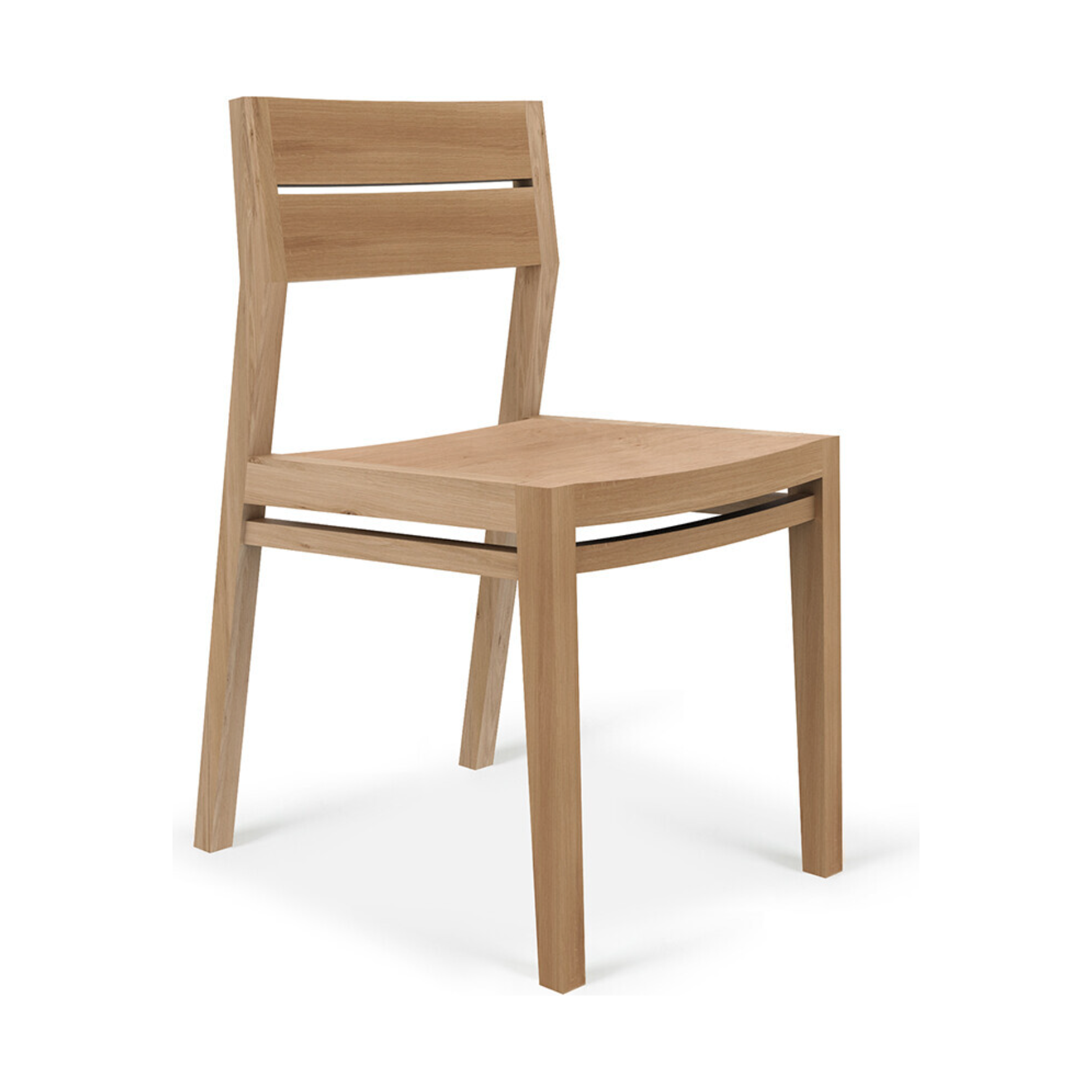 This Oak Ex 1 Dining Chair is a popular favorite! We love its timeless design and the comfort of natural oak. We can imagine this chair adding a sense of cozy charm to your dining space or kitchen!  Dimensions: 17"w x 22.5"d x 32.5"h  Weight: 19 lbs  Seat Height: 19"  Contract grade: This item is EN and/or BIFMA certified  Material: Oak, 100% solid wood Finish Options: Oiled or Varnished  Select Varnished for extra protection.