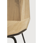 This Oak Facette Dining Chair is both timeless, yet reflecting. We are so intrigued by this chair's ingenious wooden structure that is divided into facets, which makes the seating more comfortable and unique. This beautiful chair will add a sculptural element to your dining table or kitchen!  Dimensions: 17"w x 21"d x 33"h  Weight: 18 lbs  Seat Height: 19"  Material: Oak, 100% solid wood Finish Options: Oiled
