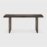 Featuring Stability Console Table - Umber by Ethnicraft at Amethyst Home. The deep surface of the Stability console is shaped by hand by skilled artisans. Natural mineral powders and color pigments blend to form the console's unique finish. We love how this piece's simple lines showcase the clean beauty of well-crafted metal work. We imagine this unique pie.  Amethyst Home provides interior design, new home construction design consulting, vintage area rugs, and lighting in the Portland metro area.