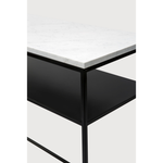 We love that the Stone console is an even mix of contemporary and glamorous elements bringing a touch of chic style to your entry way or living room. With its modern open metal frame and its pristine marble, we admire the simple lines and sleek design by designer, Djordje Cukanovic.  Dimensions: 47.5"w x 16"d x 34"h  Weight: 91 lbs  Material: Marble top, black metal frame