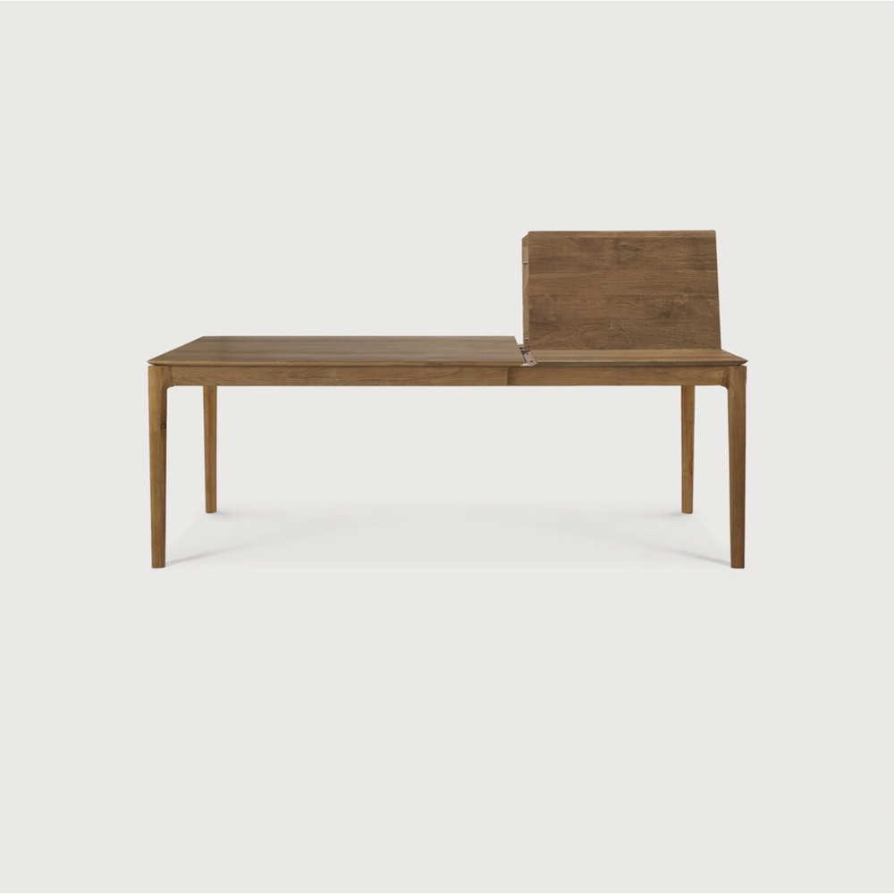 Featuring Teak Bok Extendable Dining Table by Ethnicraft at Amethyst Home. This Teak Bok Extendable Dining Table is perfect for families who want extra space when their kids, extended family, or guests come to celebrate! Its airy shape yet rock solid construction make this piece a timeless and remarkable design to enjoy for years to come.
Material: TeakFi.  Amethyst Home provides interior design, new home construction design consulting, vintage area rugs, and lighting in the Scottsdale metro area.