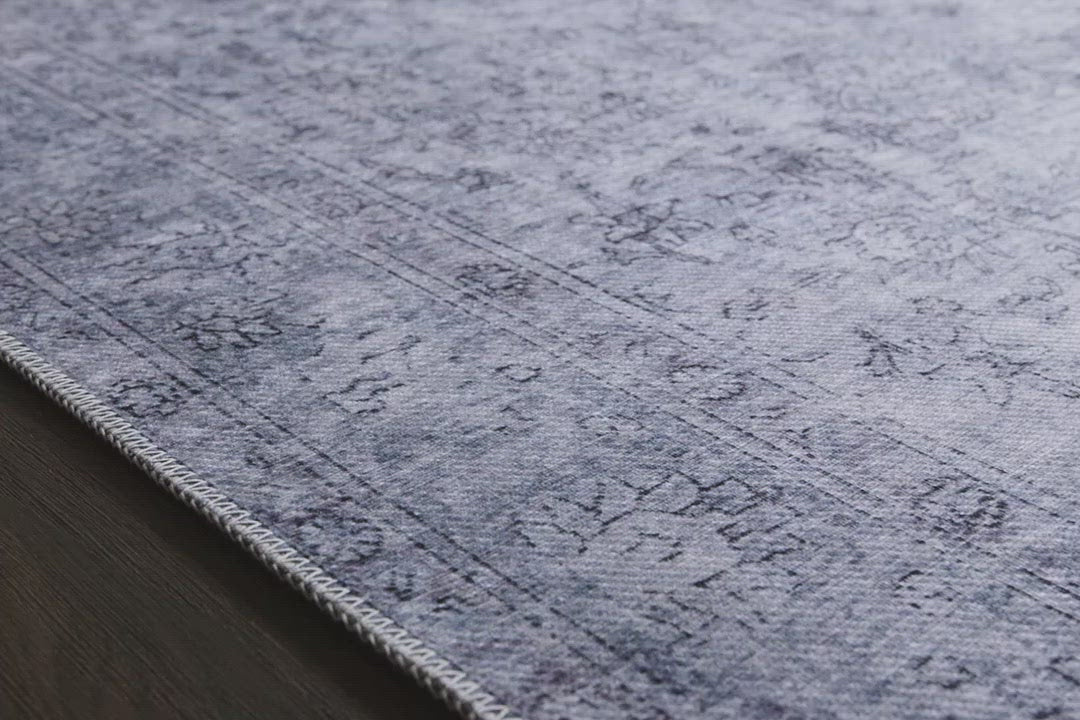 Timeless and classic, the Loren Collection offers vintage hand-knotted looks at an affordable price. Created in Turkey using the most advanced rug-making technology, these printed designs provide a textured effect by portraying every single individual knot on a soft polyester base.  Power Loomed 100% Polyester LQ-09 Slate