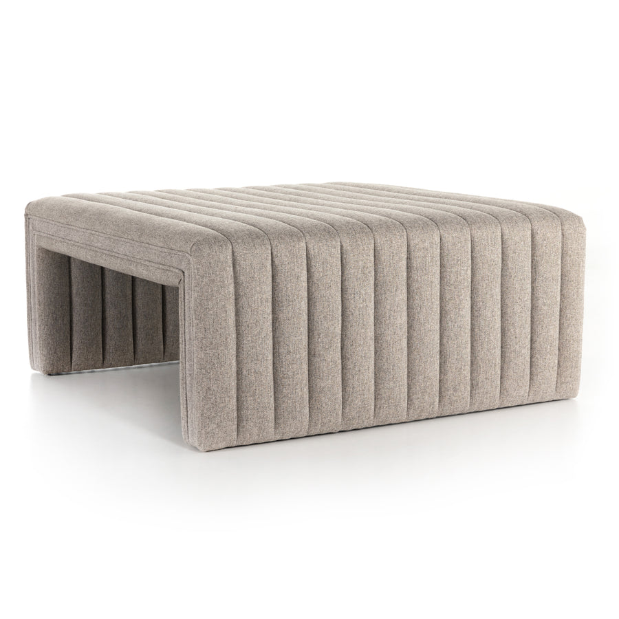 We love the dramatic channeling of this Augustine Ottoman - Orly Natural. Match it with the Augustine Swivel and complete the whole space!  Overall Dimensions: 36.00"w x 36.00"d x 16.00"h  Colors: Orly Natural Materials: 100% Polyester