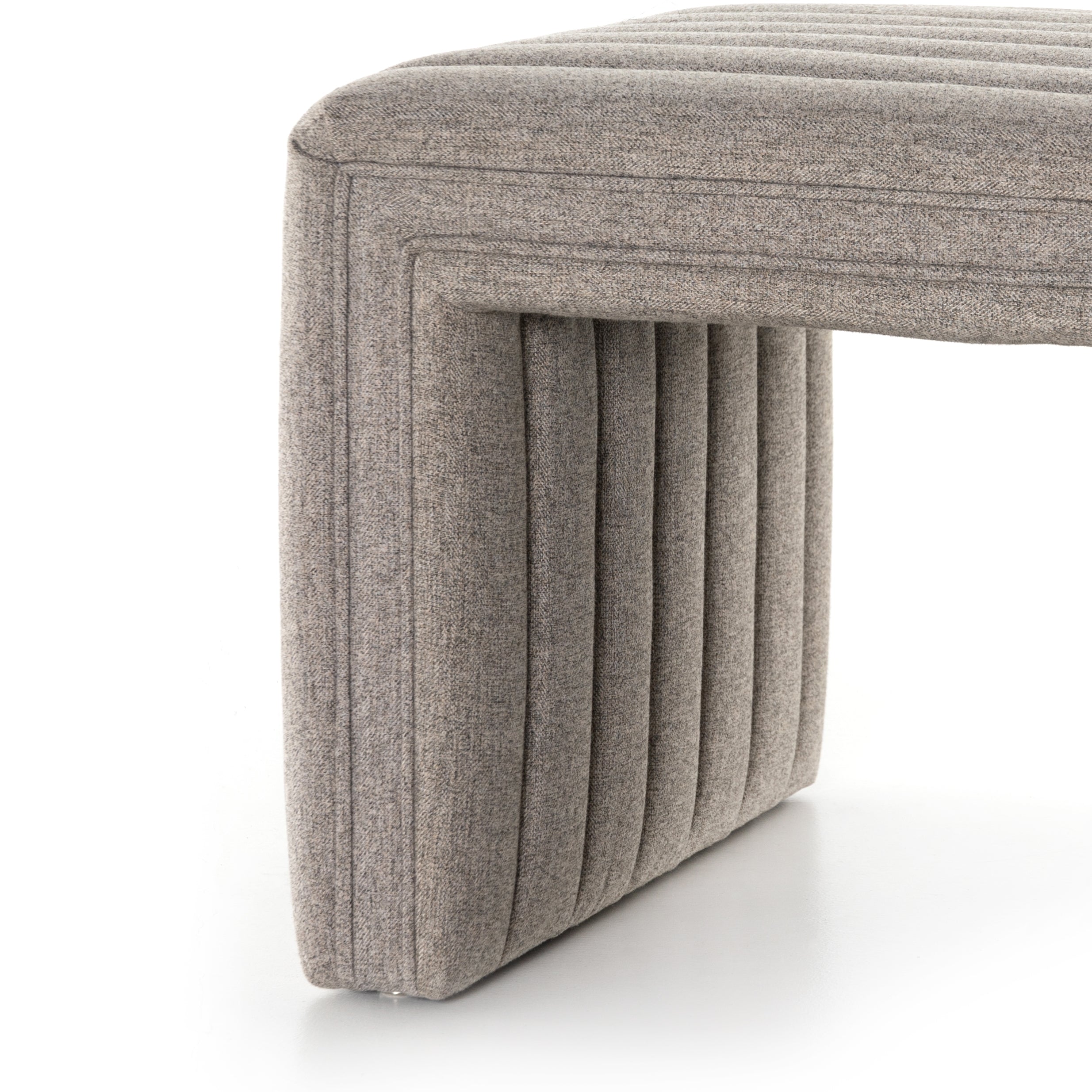 We love the dramatic channeling of this Augustine Ottoman - Orly Natural. Match it with the Augustine Swivel and complete the whole space!  Overall Dimensions: 21.50"w x 21.00"d x 18.00"h  Colors: Orly Natural Materials: 100% Polyester