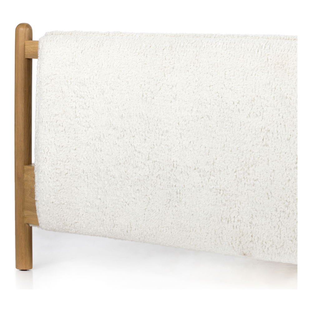 Featuring Bowen Bed by Four Hands at Amethyst Home. Bring a cozy hygge vibe to the bedroom with this textured Bowen Bed. Framed by light-finished solid oak, a sling-style bed features faux shearling head and foot boards -- sure to elevate any bedroom. 
Queen Overall Dimensions: 64.25"W x 87.25"L x 48"HKing Overall Dimensions: 80.25"W x 88.50"L x 48"H
Colors: .  Amethyst Home provides interior design, new home construction design consulting, vintage area rugs, and lighting in the Boston metro area.