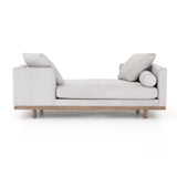 This Brady Tete A Tete Chaise - Vail Silver has performance-grade upholstery, bolster pillows and a wide, open sit that creates the perfect invitation to sit and read your favorite book or enjoy a cup of your favorite warm beverage.   Overall Dimensions: 85.00"w x 50.00"d x 29.00"h