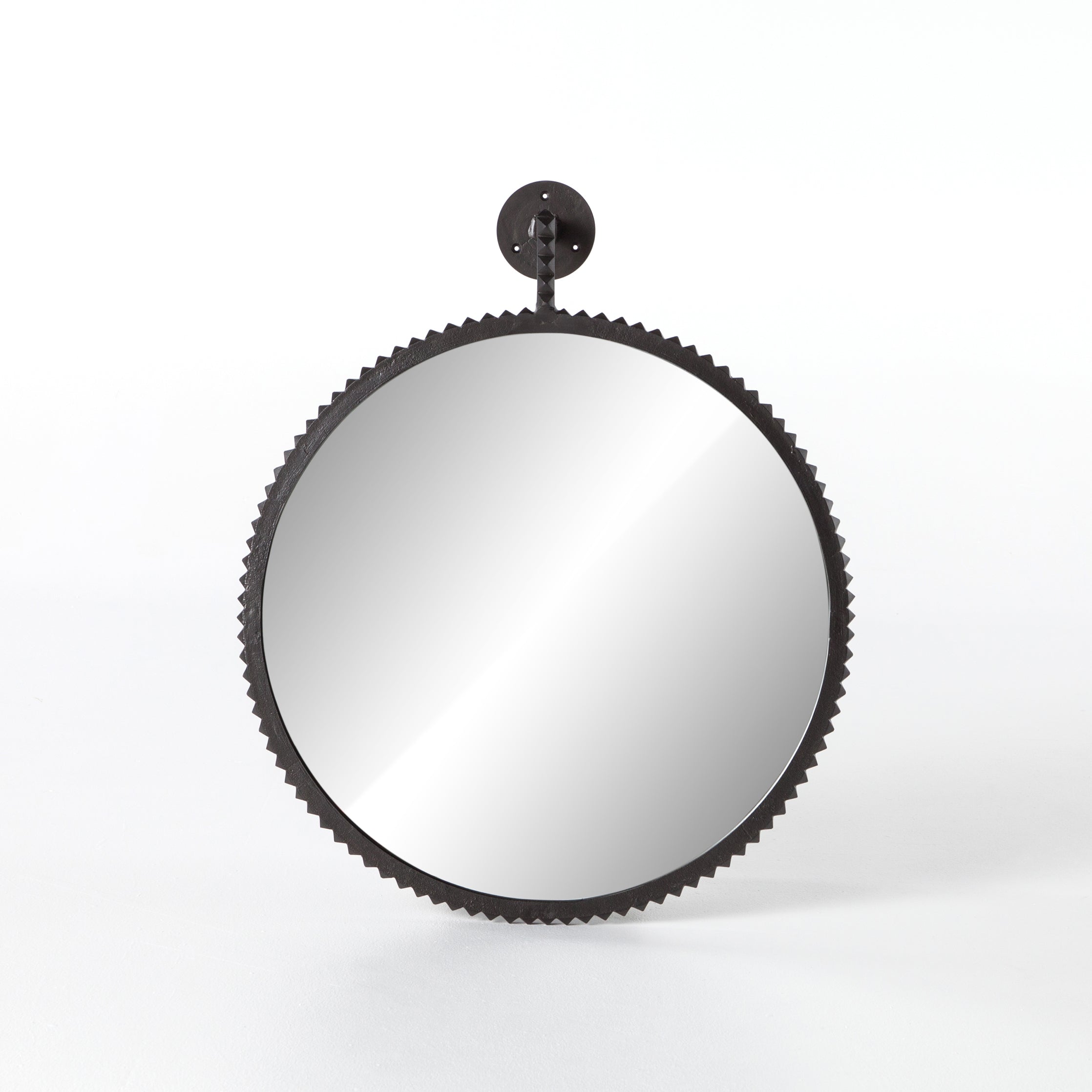 Finished in aged bronze, the formed edge of the Cru Large Mirror brings a unique look to this circle mirror. We'd love to see this hung in your bathroom or entryway to bring some extra character to the space.   Overall Dimensions: 31.00"w x 4.50"d x 37.50"h Colors: Aged Bronze, Mirror Materials: Aluminum, Glass