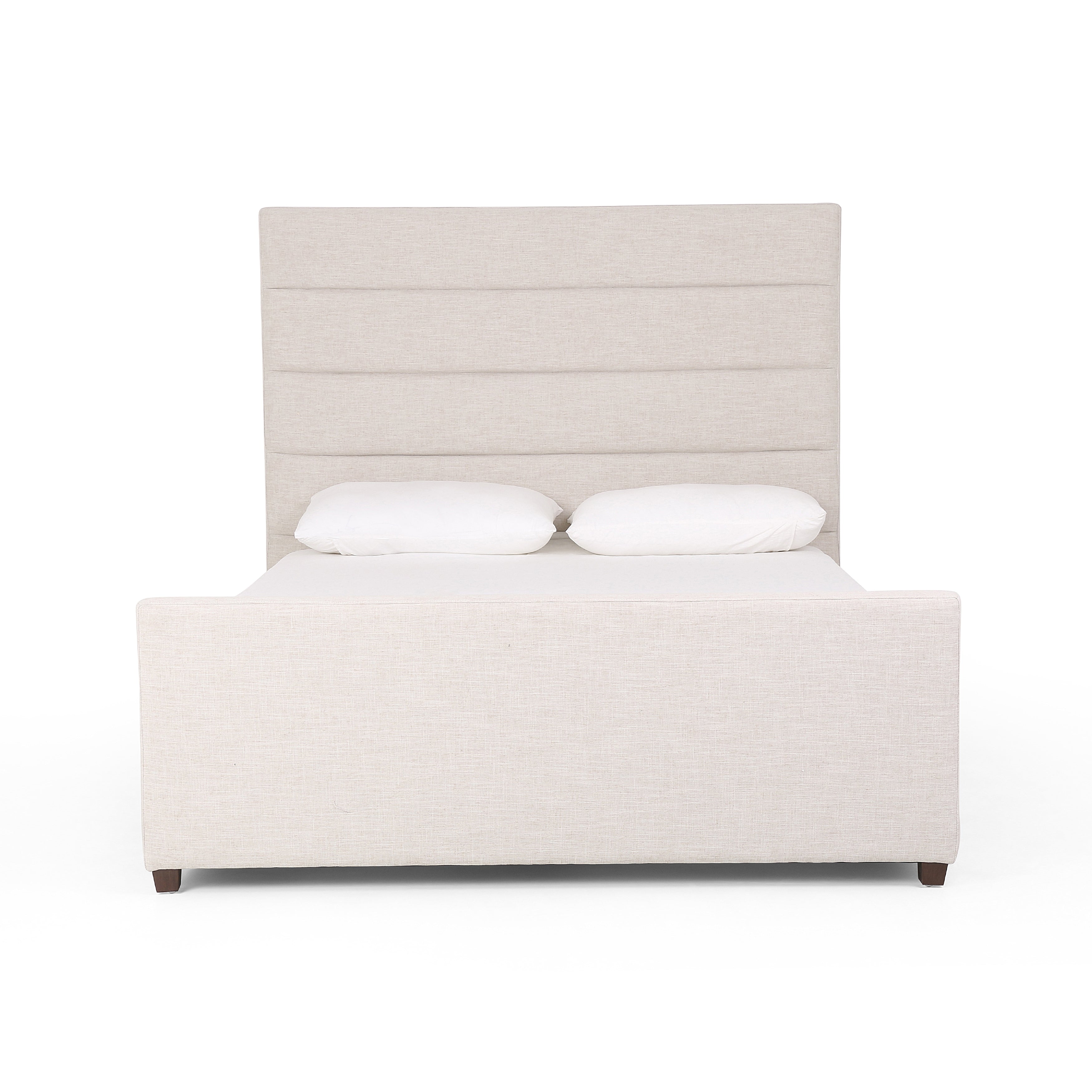 We love the tall, elegant look of this Daphne Bed - Cambric Ivory. Horizontal channeling lends a linear, textured look to luxurious performance-grade upholstery - sure to elevate the look of any bedroom!  Overall Queen Dimensions: 66.75"w x 89.50"d x 59.00"h Overall King Dimensions: 83.00"w x 89.50"d x 59.00"h