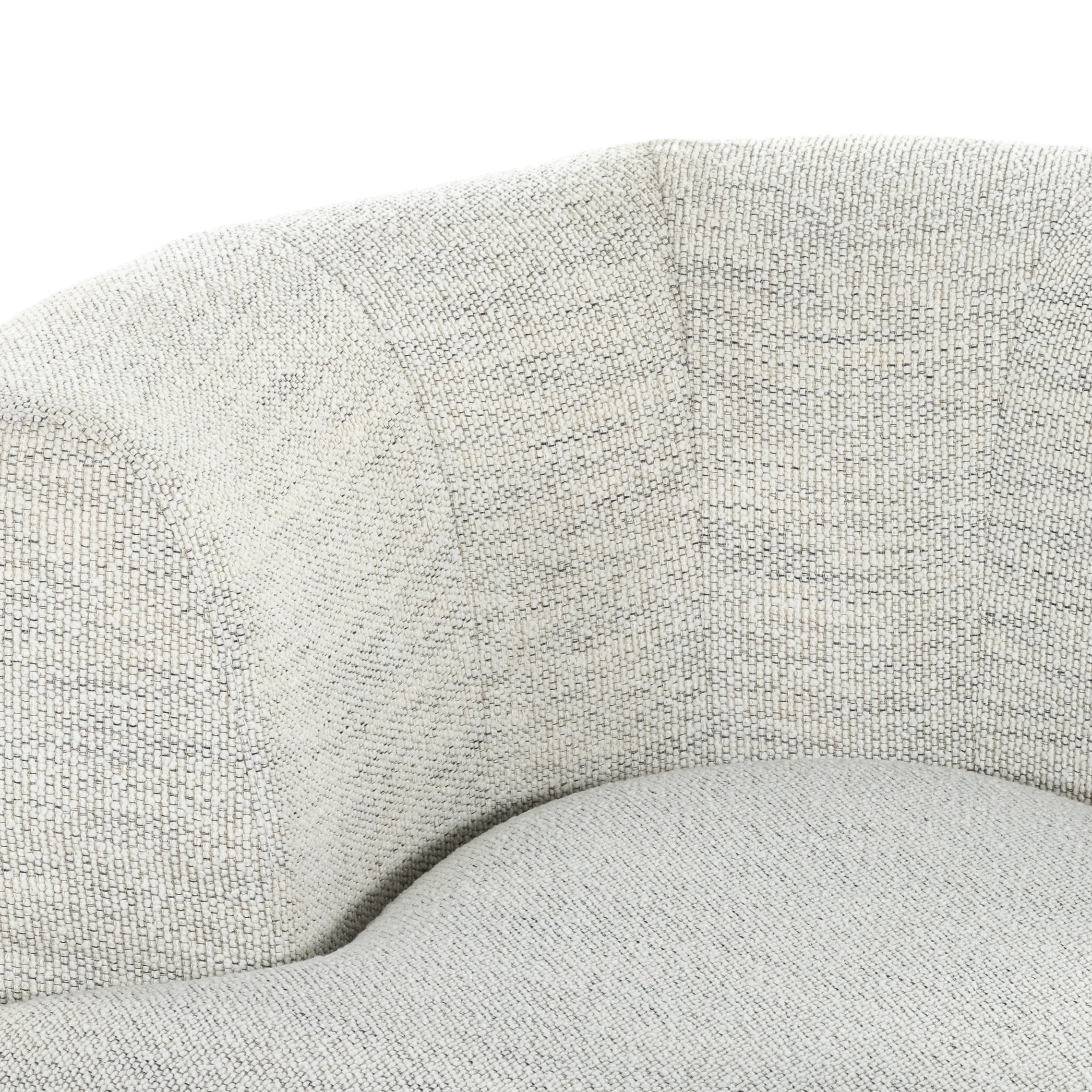 Modern European inspiration and plush curves come head to head in this stylish Deandra Tete a Tete Chaise - Merino Cotton. Upholstered in a soft liquid-repellent performance fabric that feels both casual and elevated, this is the perfect choice for families with kids or pets!  Overall Dimensions: 90.50"w x 38.00"d x 29.00"h