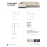 Featuring Grammercy 3-Piece Sectional - Bennett Charcoal by Four Hands at Amethyst Home. Flexible style, luxurious comfort and family-friendly upholstery. Clean, simple lines and a black iron base keep things casual and chic.
Overall Dimensions: 119"W x 119"L x 30"HColors: Matte Black, Bennett CharcoalMaterials: Iron, 100% PolyesterWeight: 284.39 lbVo.  Amethyst Home provides interior design, new home construction design consulting, vintage area rugs, and lighting in the Salt Lake City metro area.