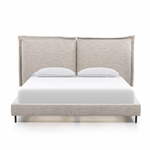 We love the plush look of this Inwood Bed. The oversized pillow-like cushioning creates the headboard for this low-profile bed, for a grand-but-cozy look in any bedroom.   Queen Overall Dimensions: 74.75"w x 95.25"d x 43.50"h King Overall Dimensions: 91.00"w x 95.25"d x 43.50"h