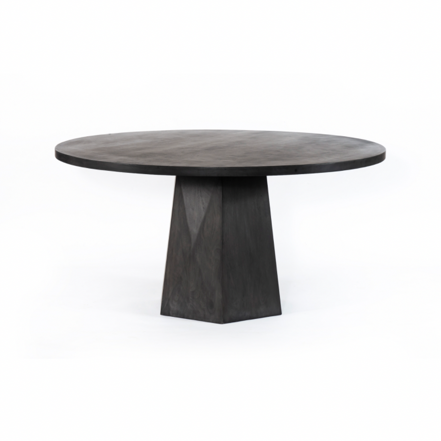 Made from Solid Mango wood, this Kesling Dining Table brings an organic modern feel to any dining room or living room.   Overall Dimensions: 60.00"w x 60.00"d x 30.00"h  Colors: Coal On Mango Materials: Solid Mango Weight: 166.01 lb