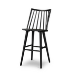 A clean, modern take on the traditional Windsor. This tall and beautiful Windsor Bar Stool is wire-brushed to highlight the cathedral grain of black oak.