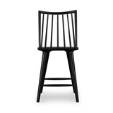 A clean, modern take on the traditional Windsor. This tall and beautiful Windsor Bar Stool is wire-brushed to highlight the cathedral grain of black oak.