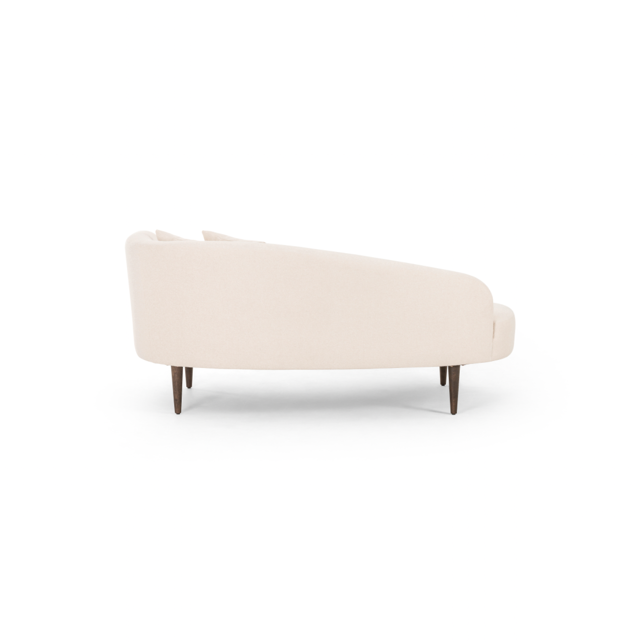 This curvy, Italian-inspired Luna Chaise exudes attitude. This features exclusive performance-grade ivory boucle in a striking, sultry S shape. Dual pillows for a fine finishing touch for any bedroom, office, or living room.  Overall Dimensions: 70.00"w x 35.00"d x 30.00"h