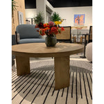 The thick pedestal legs inspired by modern European design makes the Mesa Light Brushed Round Coffee Table a stunning choice.   Overall Dimensions: 38.00"w x 38.00"d x 16.00"h
