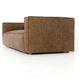 Sophisticated Italian styling with distinctly casual appeal is found in this Nolita Reverse Stitch Sofa - Natural Washed Sand. Top-grain leather takes on a natural sand color with contrast stitching along the welt, sure to elevate the space for any living room.   Overall Dimensions: 99.25"w x 43.00"d x 28.75"h